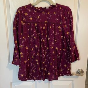 Maroon with flowers blouse